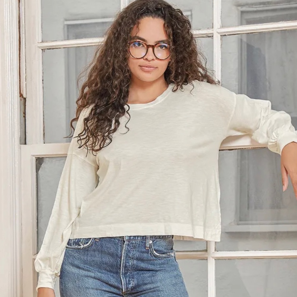 Lulus Cool and Casual White Long Sleeve Top